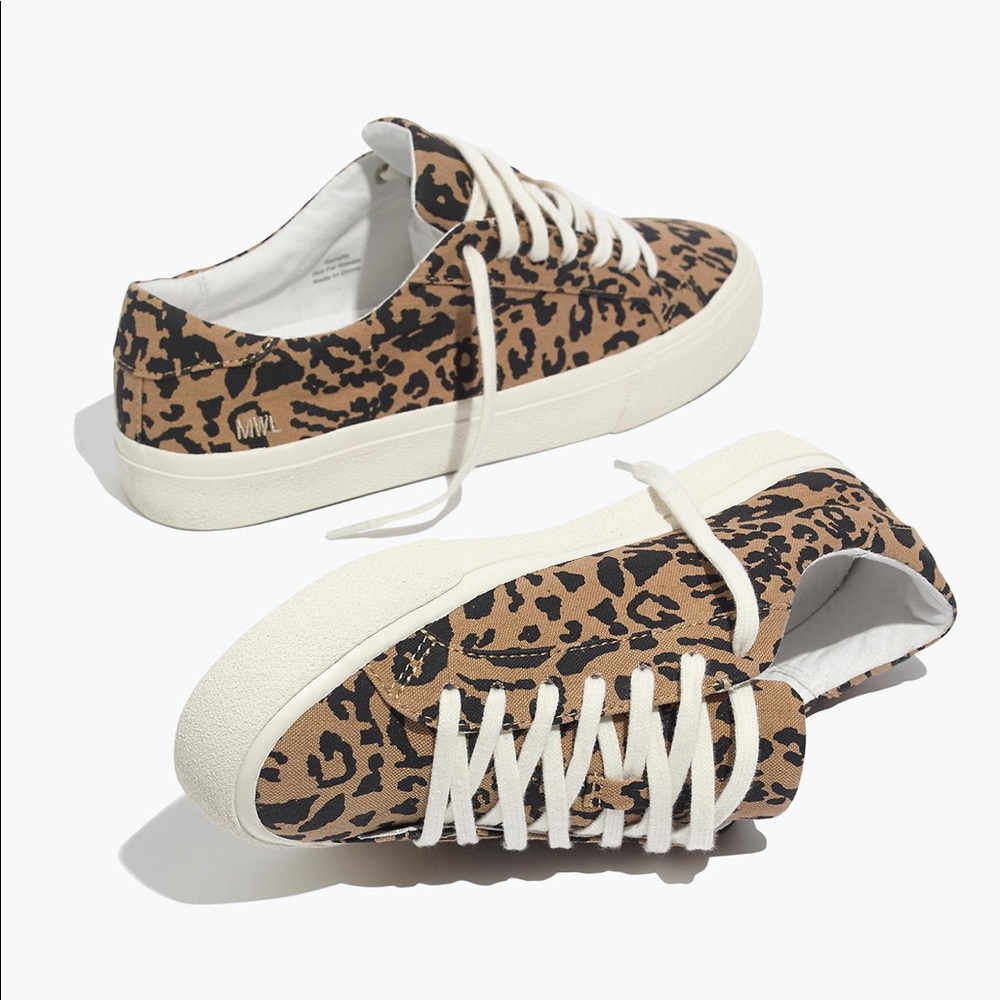Madewell Sidewalk Low-Top Leopard Sneakers